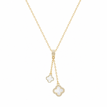 Gold Clover Lariat Necklace