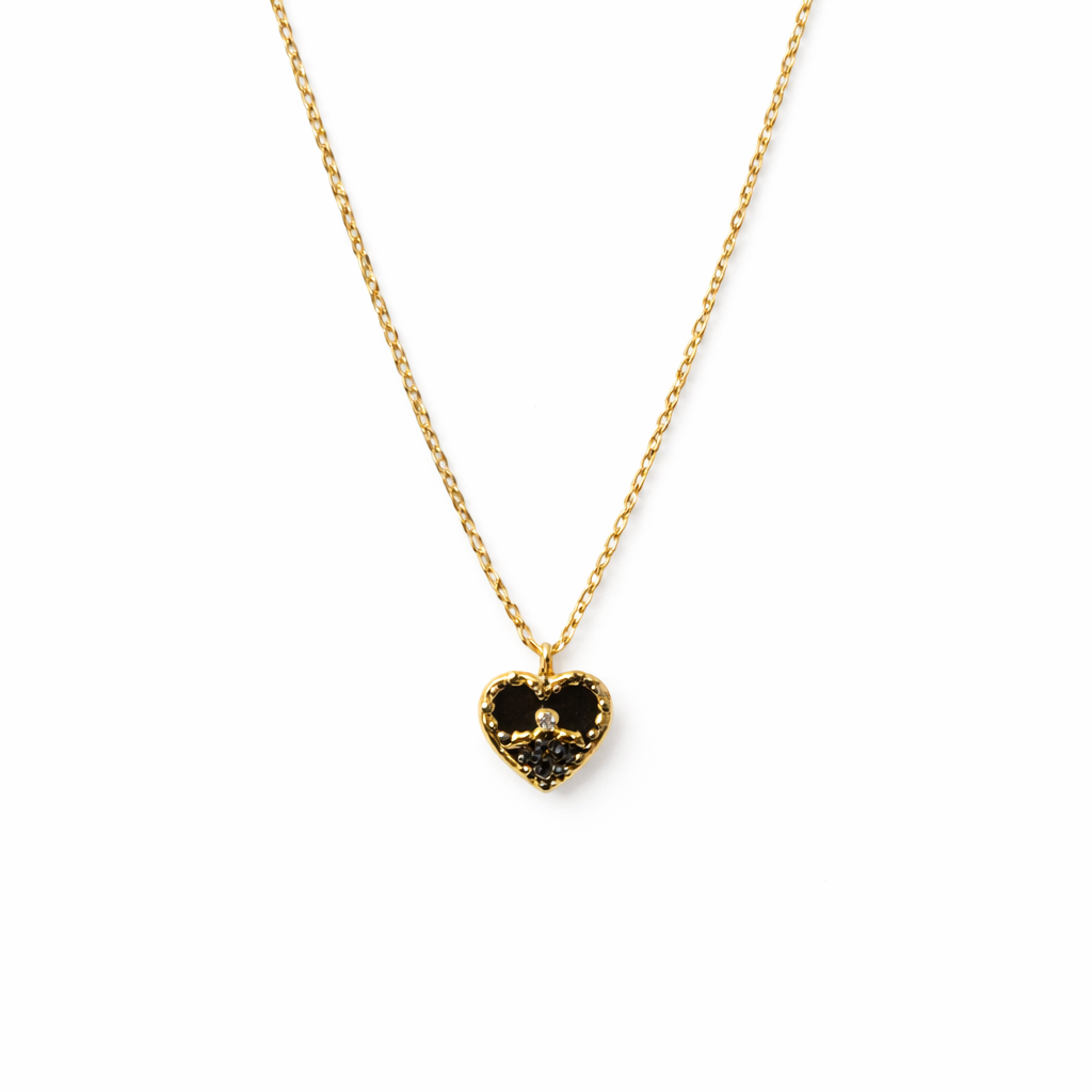 Gold Multiple Heart Charms Necklace & Matching Earrings