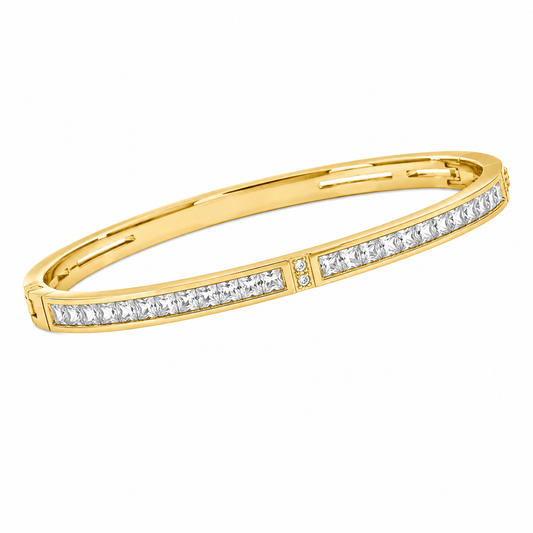Crystal-Set Gold-Tone Cuff Bracelet