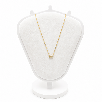 Gold Bow Pendant Necklace | Delicate Minimal Chain for Women
