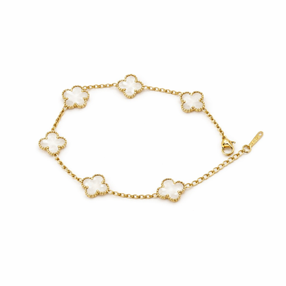 Gold Clover Jewelry Set — 3-Piece Necklace, Bracelet & Earrings