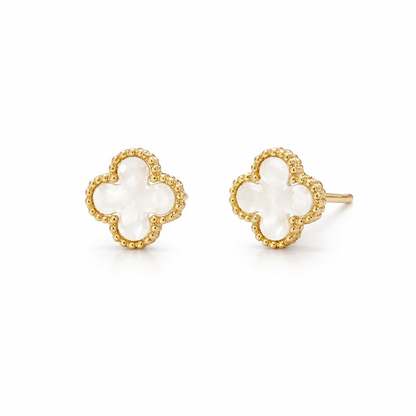 Gold Clover Jewelry Set — 3-Piece Necklace, Bracelet & Earrings