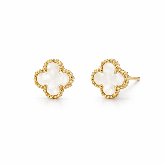 Gold Clover Stud Earrings
