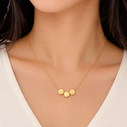 Minimal Three Disc Gold Necklace