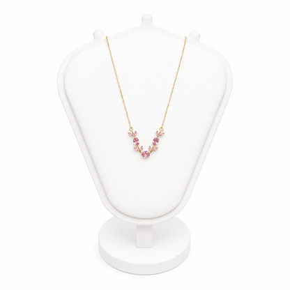 Blush Bloom Pink Crystal Vine Necklace