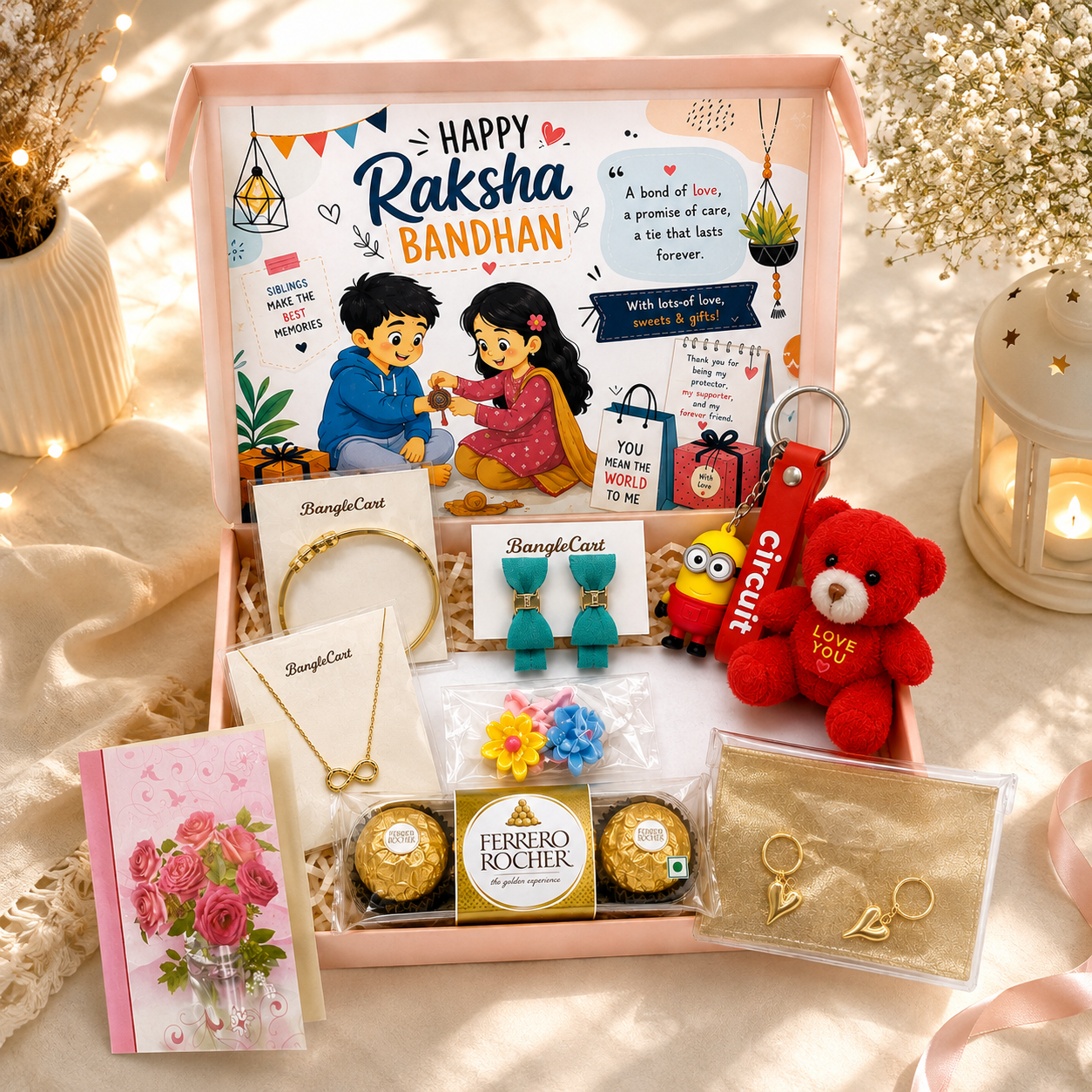 Luxury Rakhi Gift Hamper with Jewellery