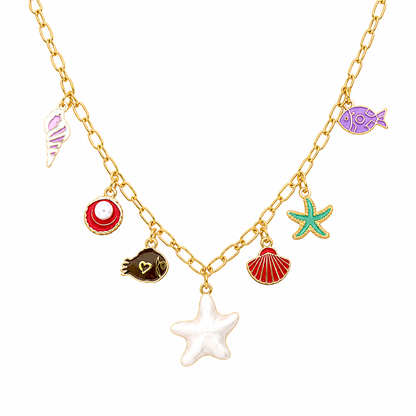 Ocean Charm Gold Necklace