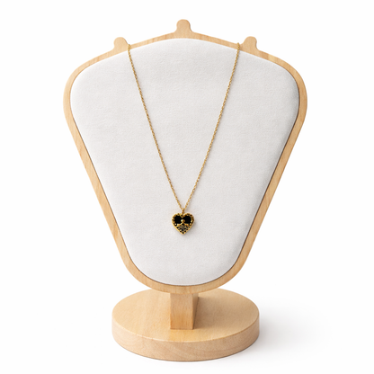 Gold Multiple Heart Charms Necklace & Matching Earrings