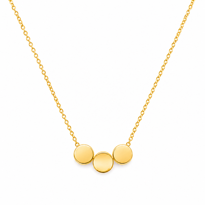 Minimal Three Disc Gold Necklace