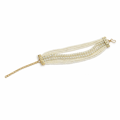 Gold Tone Multi Layer Pearl Bracelet