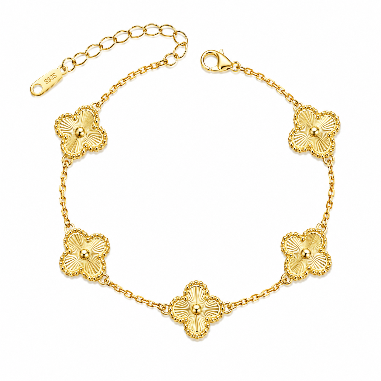 Floral Charm Gold-Tone Bracelet