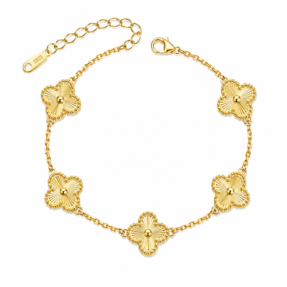 Floral Charm Gold-Tone Bracelet