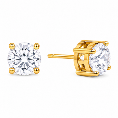 Classic Four-Prong Gold Crystal Studs