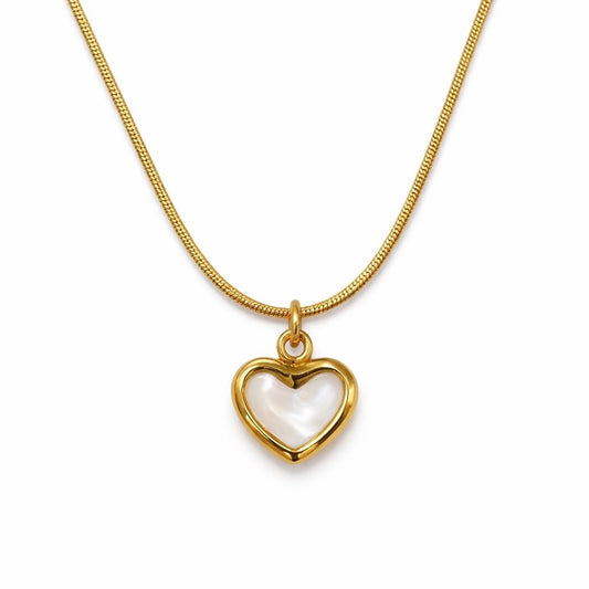 Pearl Heart Gold Necklace – Rakhi Gift for Sister