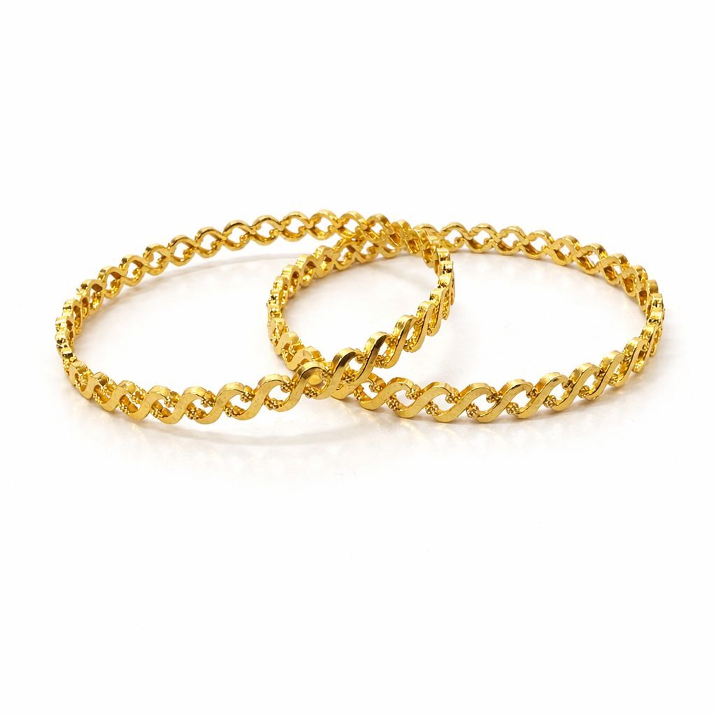 Gold chain bracelet on a white background
