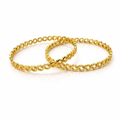 Gold chain bracelet on a white background