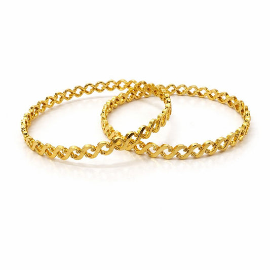 Gold chain bracelet on a white background
