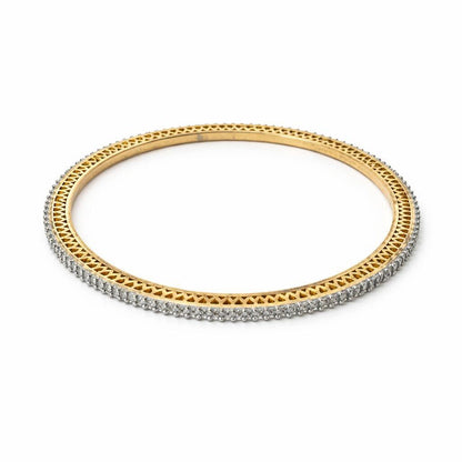 Gold-Tone Crystal Studded Designer Bangles — Set of 2 | BangleCart