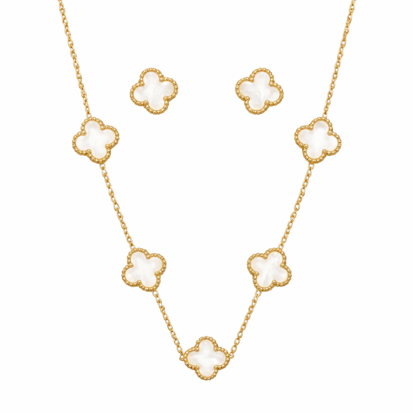 White Colored Necklace and earrings set