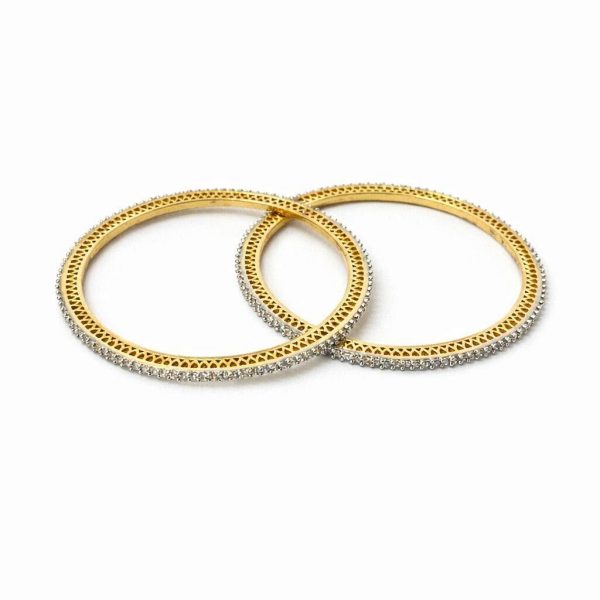 CRystal stone bangle set of 2