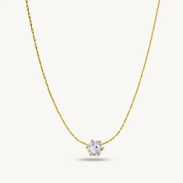 Solitaire Stone Pendant Necklace