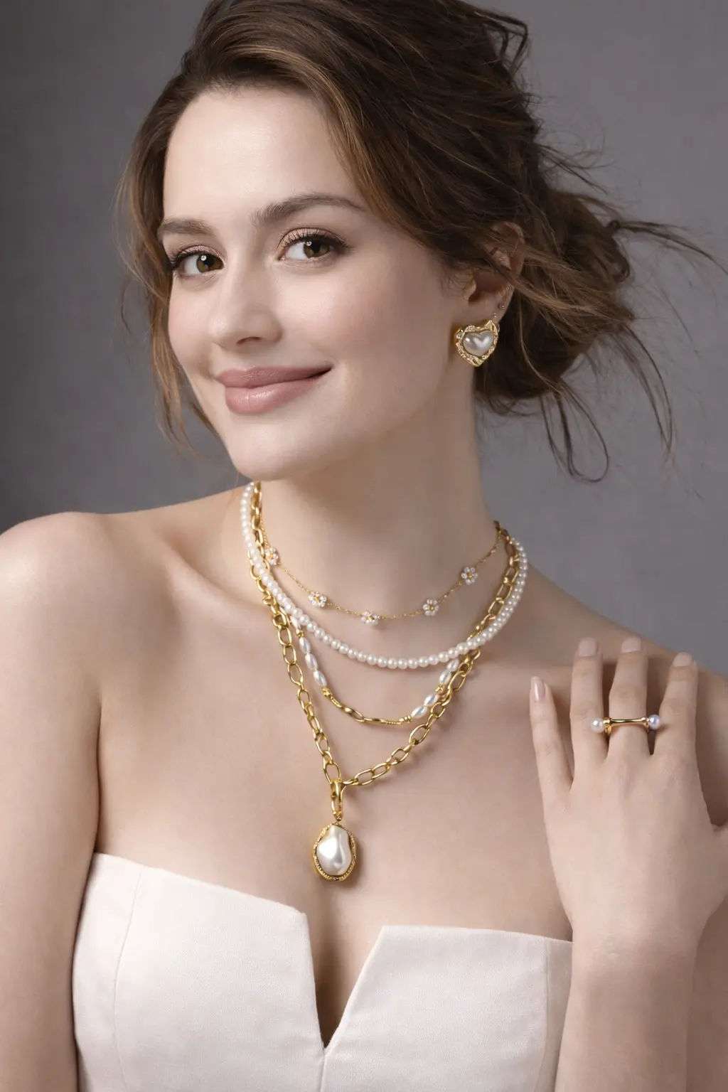 Woman wearing gold-tone artificial jewellery set — Banglecart India