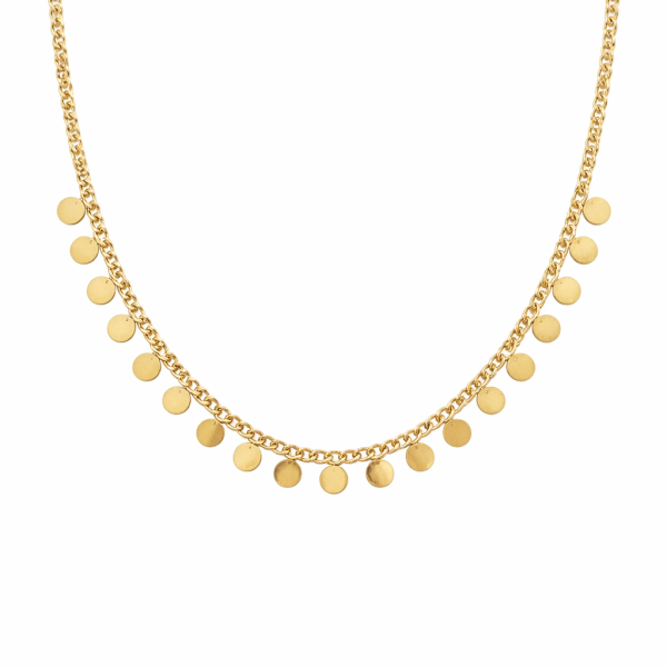 Gold Coin Charm Layered Necklace