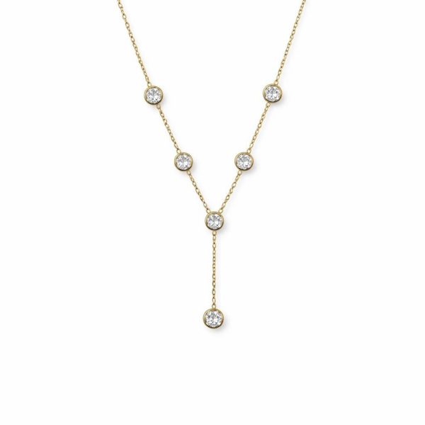 Elegant Y-Shape Crystal Drop Necklace