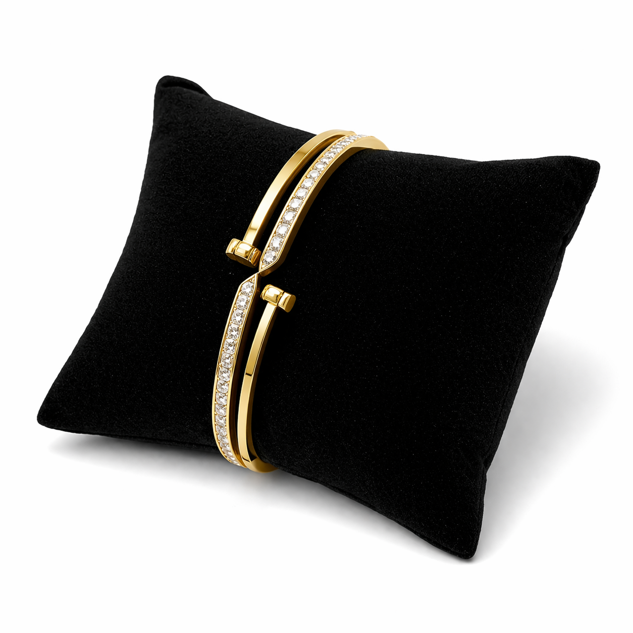 Elegant Gold-Plated Crystal Bracelet & Hoop Earrings Set 6 Elegant Gold-Plated Crystal Bracelet & Hoop Earrings Set - Image 6