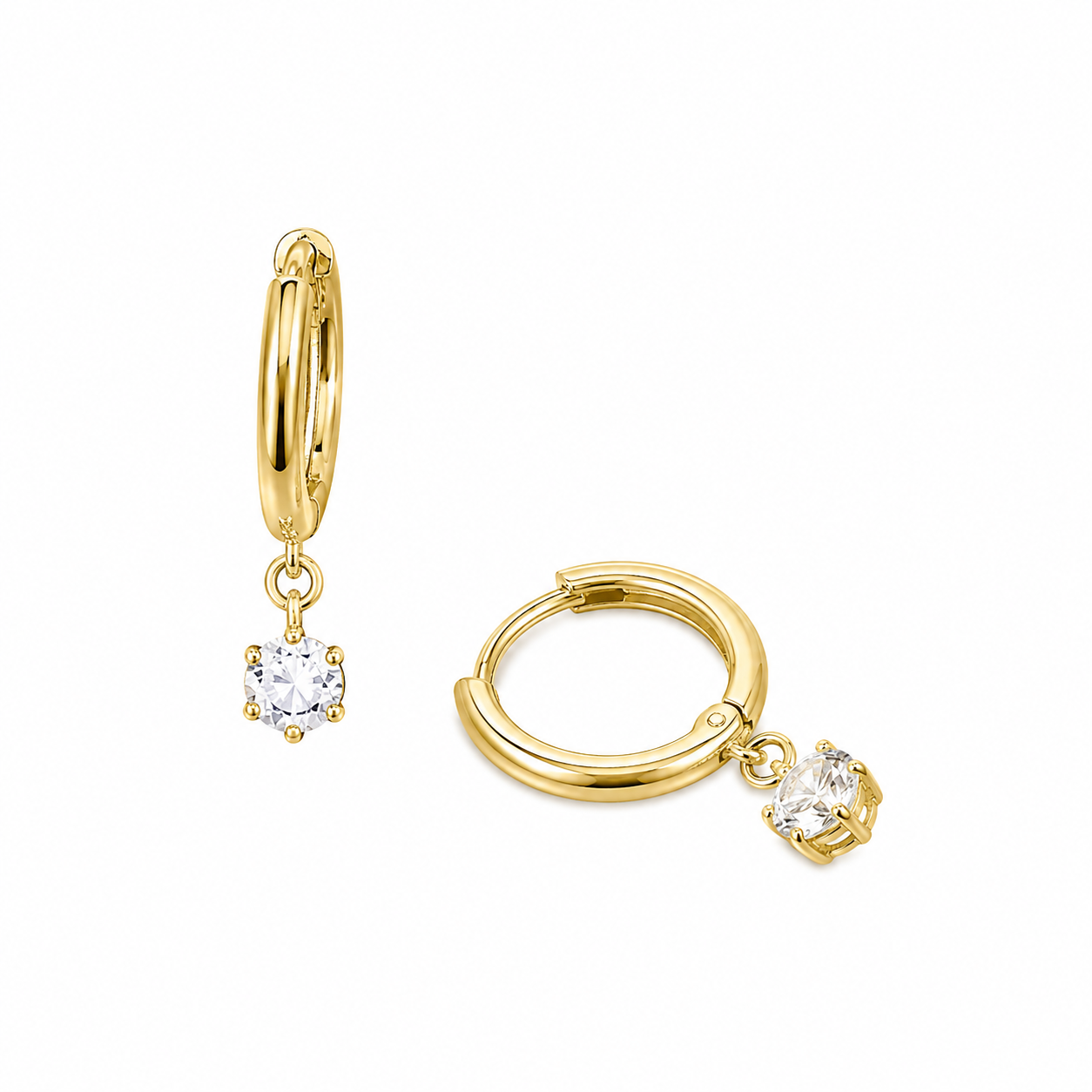 Elegant Gold-Plated Crystal Bracelet & Hoop Earrings Set 2 Elegant Gold-Plated Crystal Bracelet & Hoop Earrings Set - Image 2
